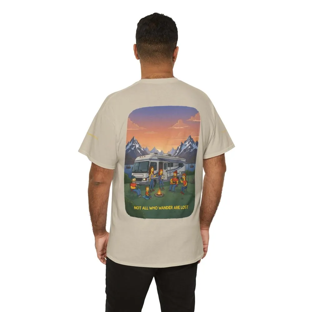 Unisex Heavy Cotton Tee — "Not All Who Wander Are Lost" Design Sitcom-Line