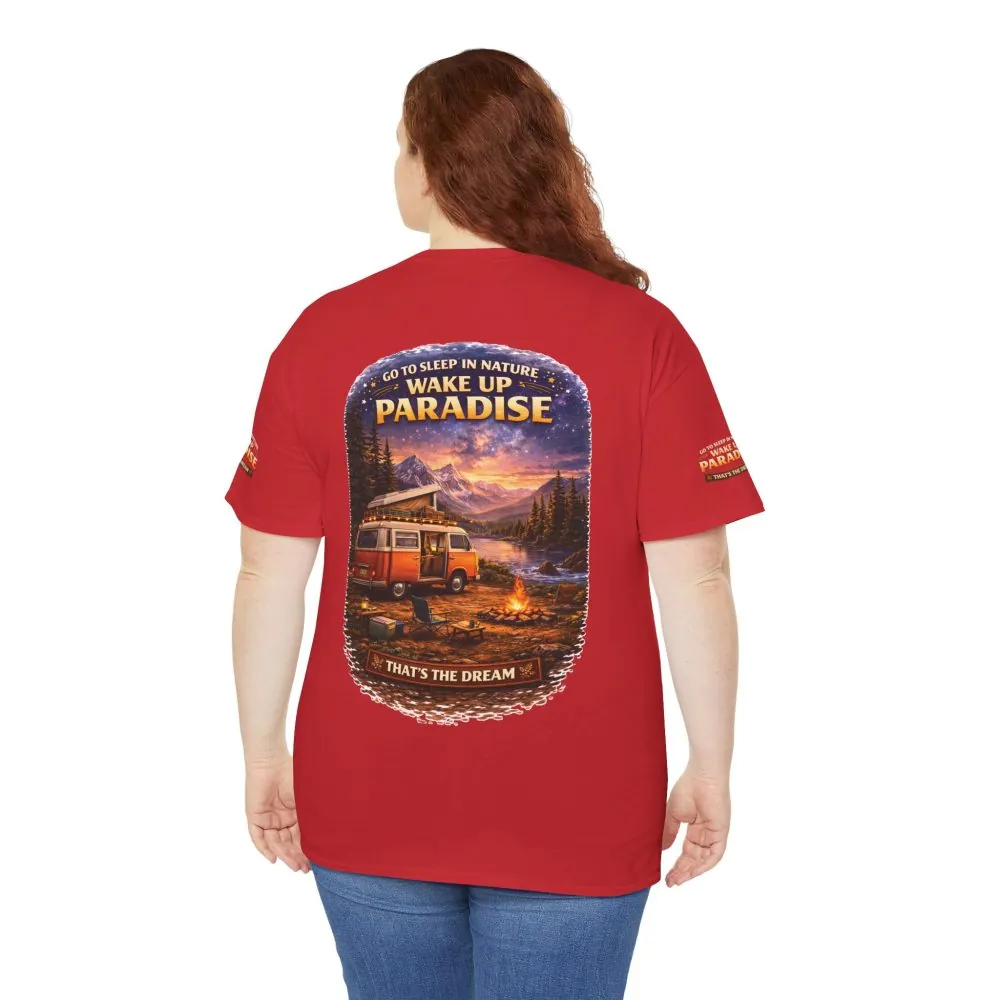 Unisex Heavy Cotton Tee — "Go Sleep In Nature" Design Scenic-Line