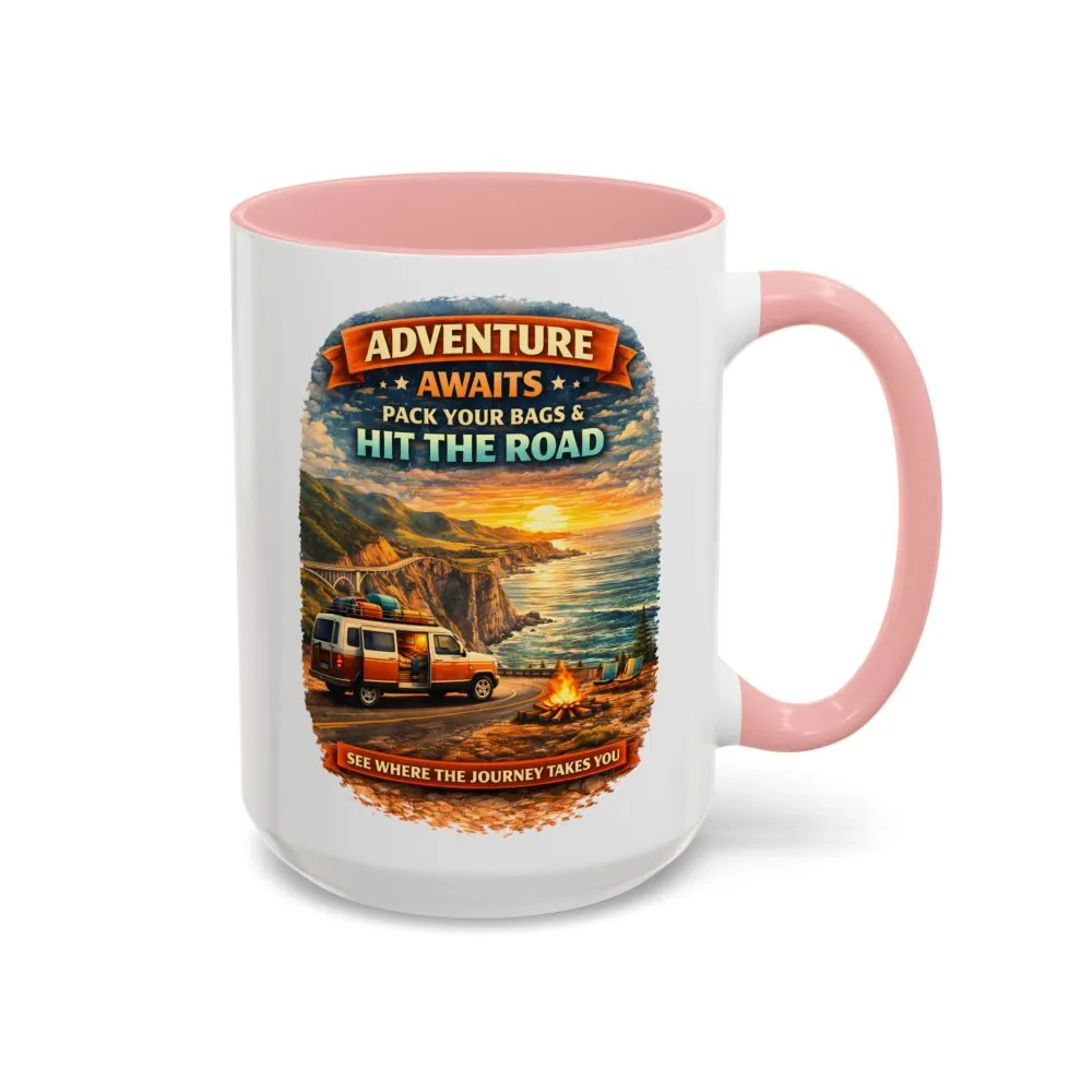 5611648601053497066_2048.jpeg Accent Coffee Mug (11, 15oz) — "Adventure Awaits-Pack Your Bags" Design Scenic-Line