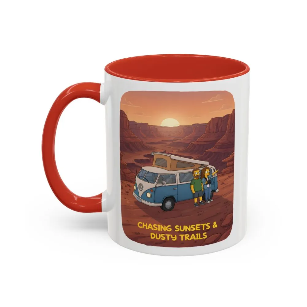 5616566348499152386_2048.jpeg Accent Coffee Mug (11, 15oz) — "Chasing Sunsets And Dusty Trails" Design Sitcom-Line