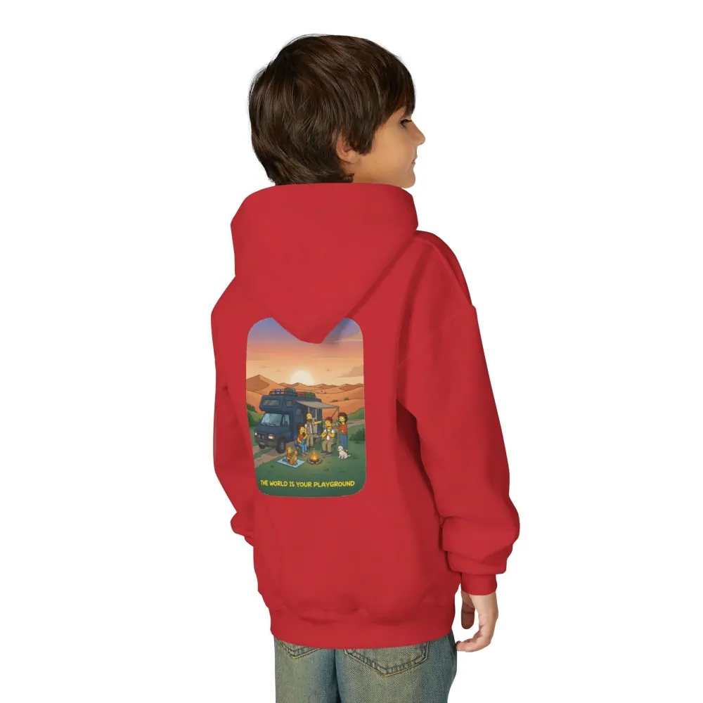 5653374154787630641_2048.jpeg Youth Hoodie(Gildan) – "The World Is Your playground" (Design Sitcom-Line)