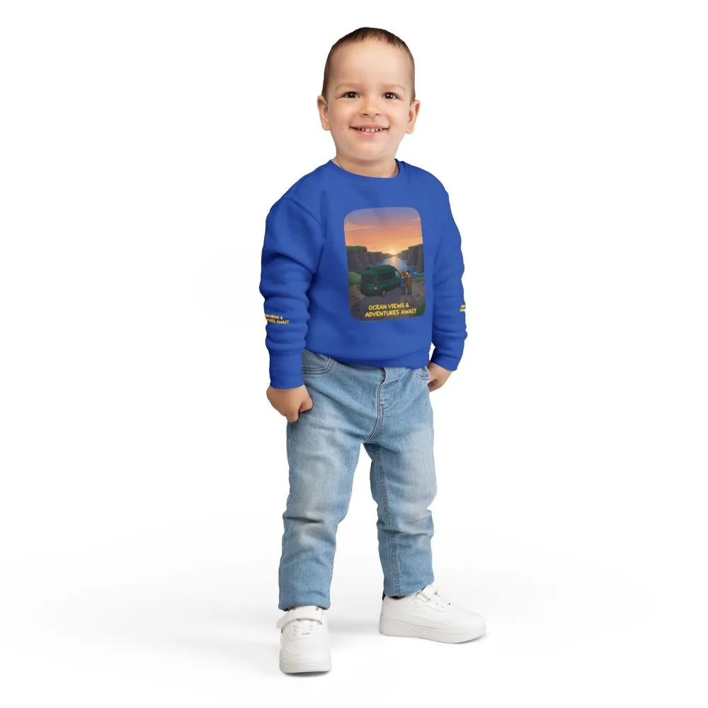5656621872501622312_2048.jpeg Toddler Sweatshirt - "Ocean Views-Adventures Awaits" (Design Sitcom-Line)