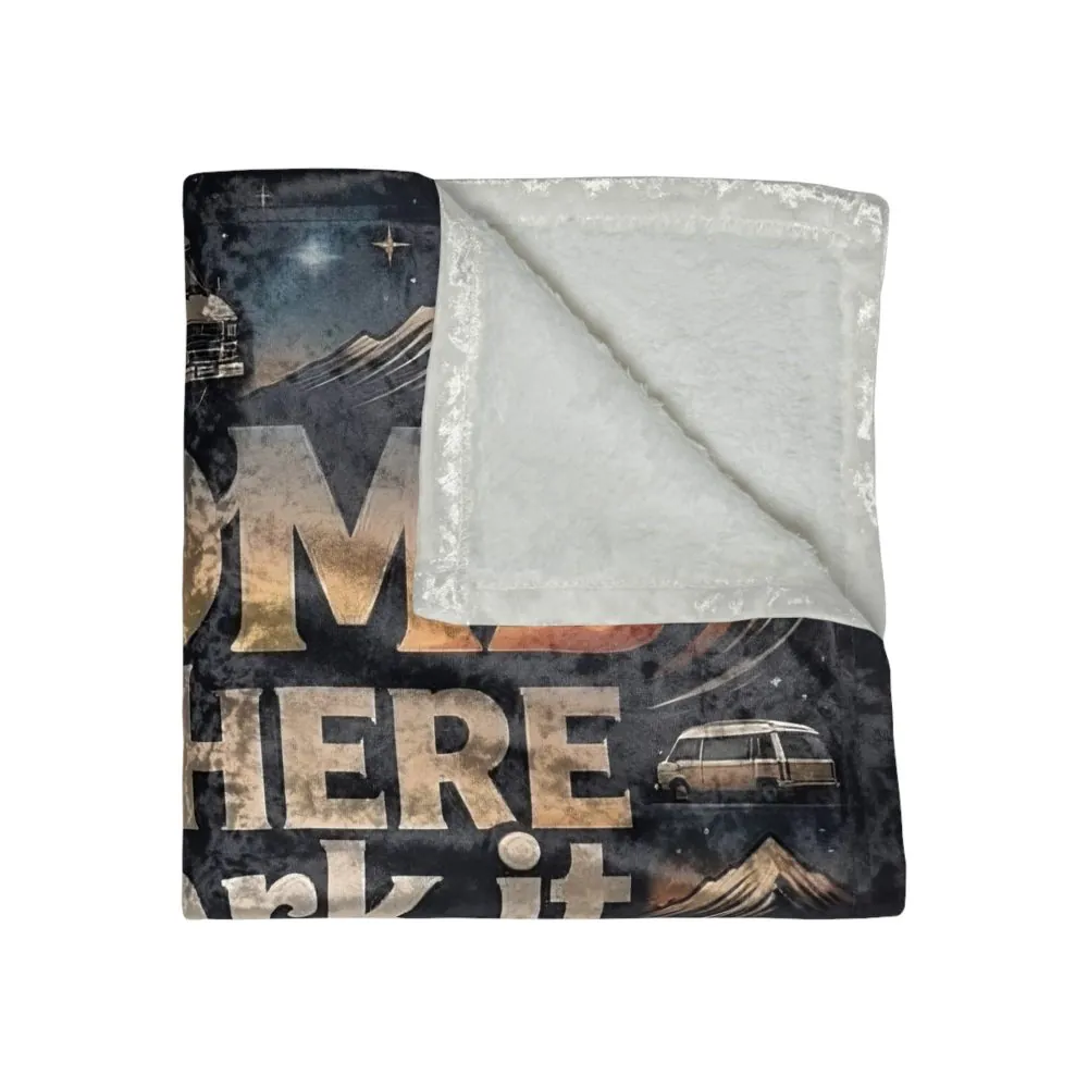 Crushed Velvet Blanket – "Home Is Where You Park It" Camper RV Travel Throw