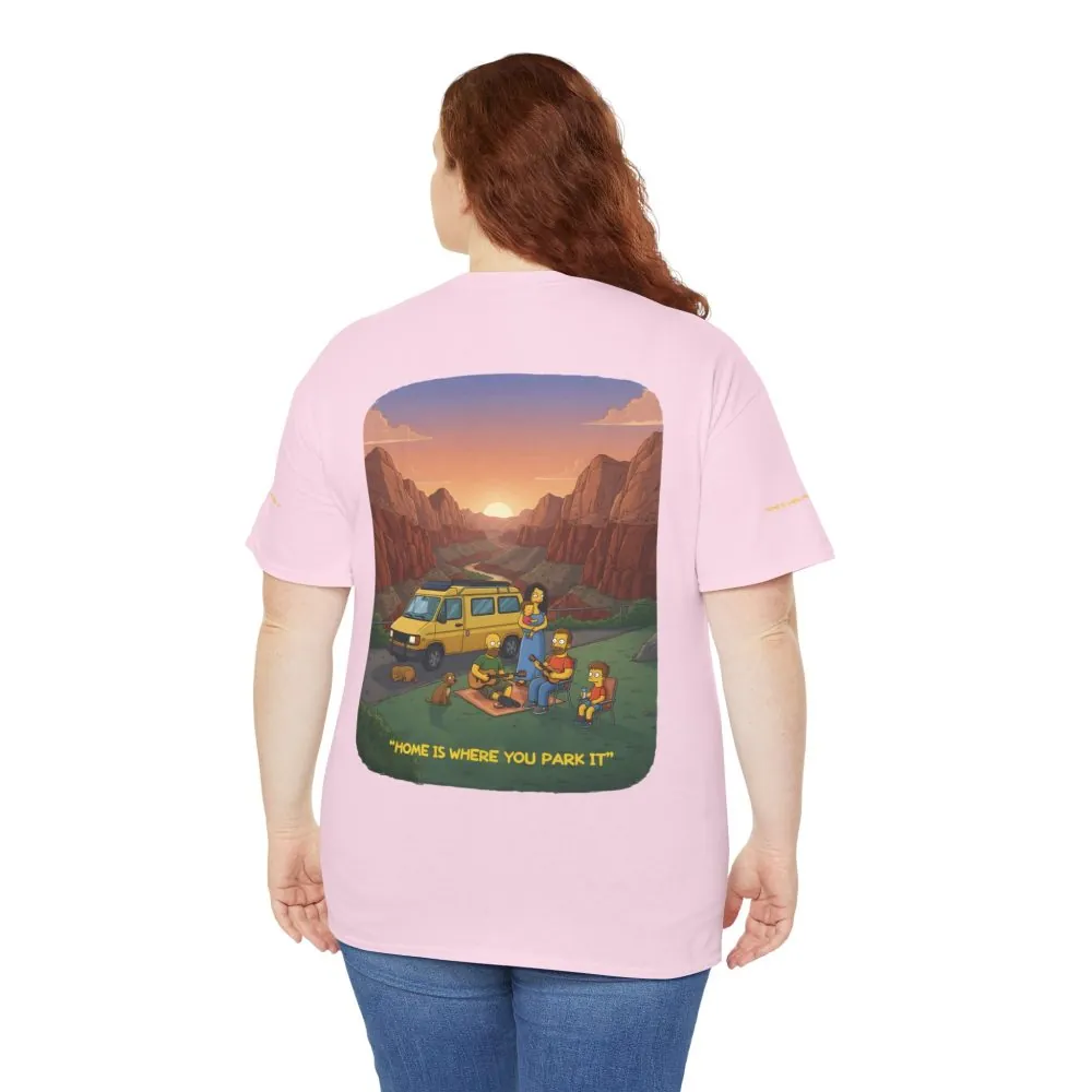 Unisex Heavy Cotton Tee — "Home Is Where You Park It" Design Sitcom-Line
