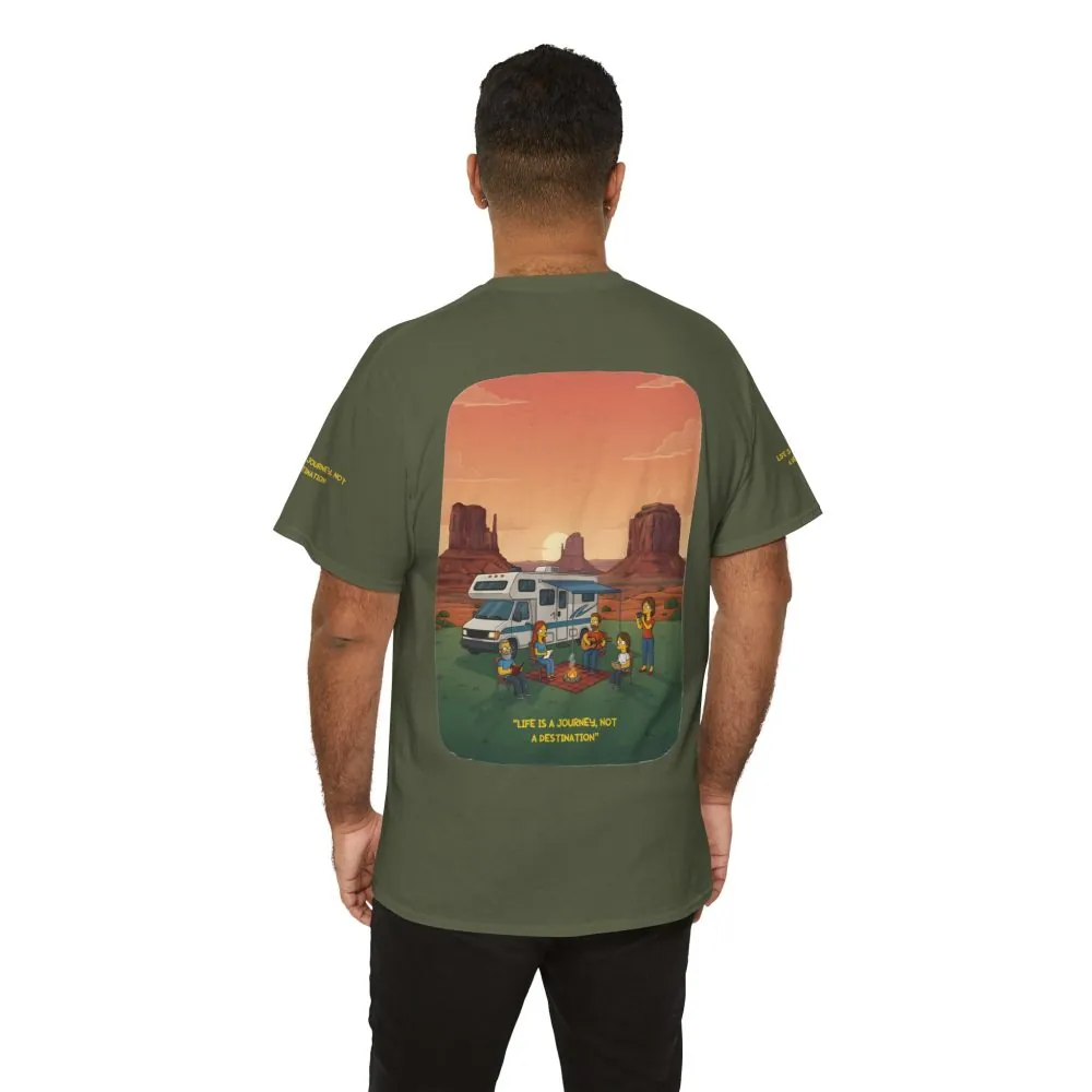 Unisex Heavy Cotton Tee — "Life Is A Journey-Not A Destination" Design Sitcom-Line