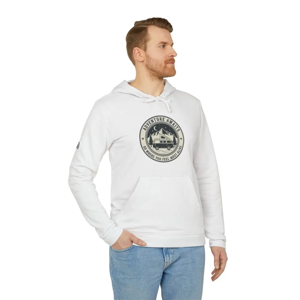 5673182676656680718_2048.jpeg Hoodie(Adidas) — 'Adventure Awaits-Go Where You Feel Most Alive' Outdoor Travel Pullover (Front + Back Printed)