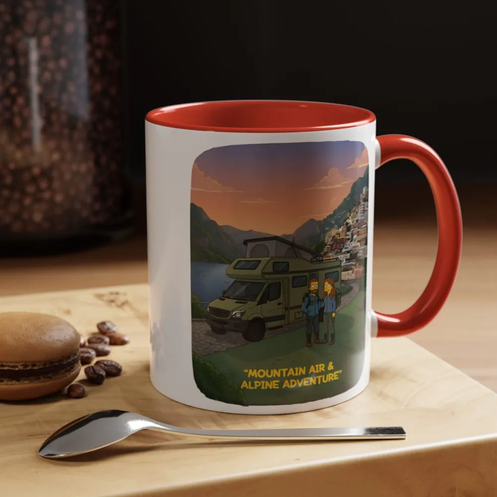 Accent Coffee Mug (11, 15oz) — "Mountain Air And Alpine Adventure"" Design Sitcom-Line