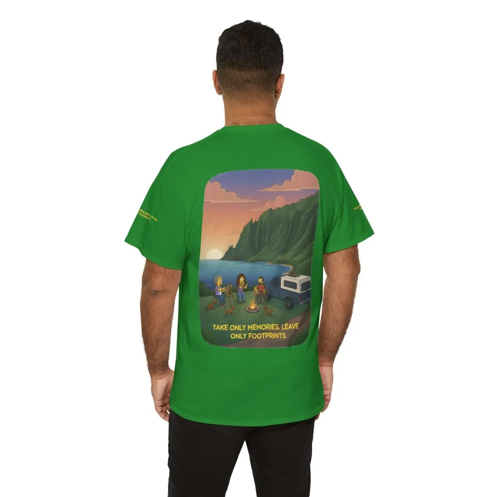 Unisex Heavy Cotton Tee — "Take Only Memories-Leave Only Footprints" Design Sitcom-Line