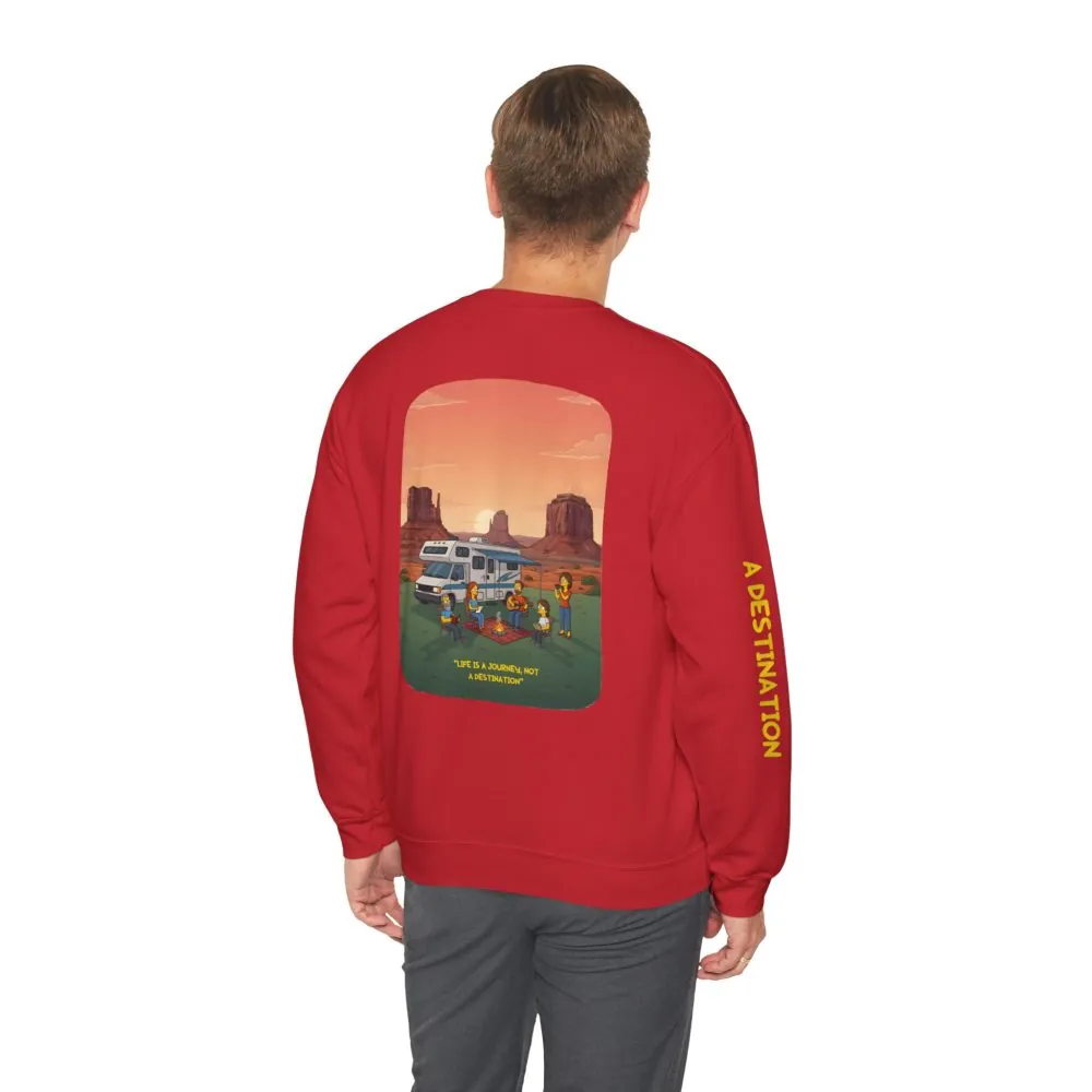 5691535969081938293_2048.jpeg Unisex Heavy Blend™ Crewneck Sweatshirt — "Life Is A Journey-Not A Destination" Design Sitcom-Line
