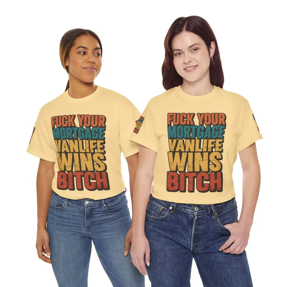 Unisex Heavy Cotton Tee — "Fuck Your Mortgage" Design F**K-Line