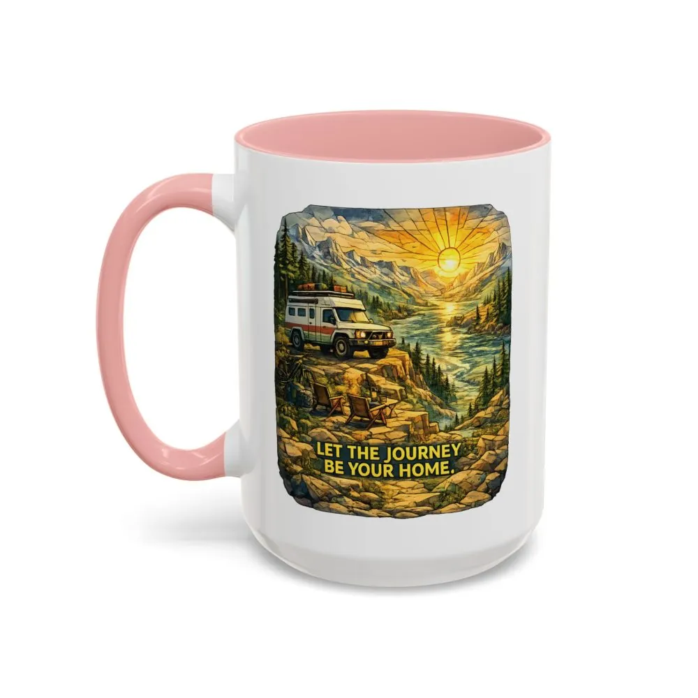 5751277425842558936_2048.jpeg Accent Coffee Mug (11, 15oz) — "Let The Journey Be Your Home" Design Cubic-Line