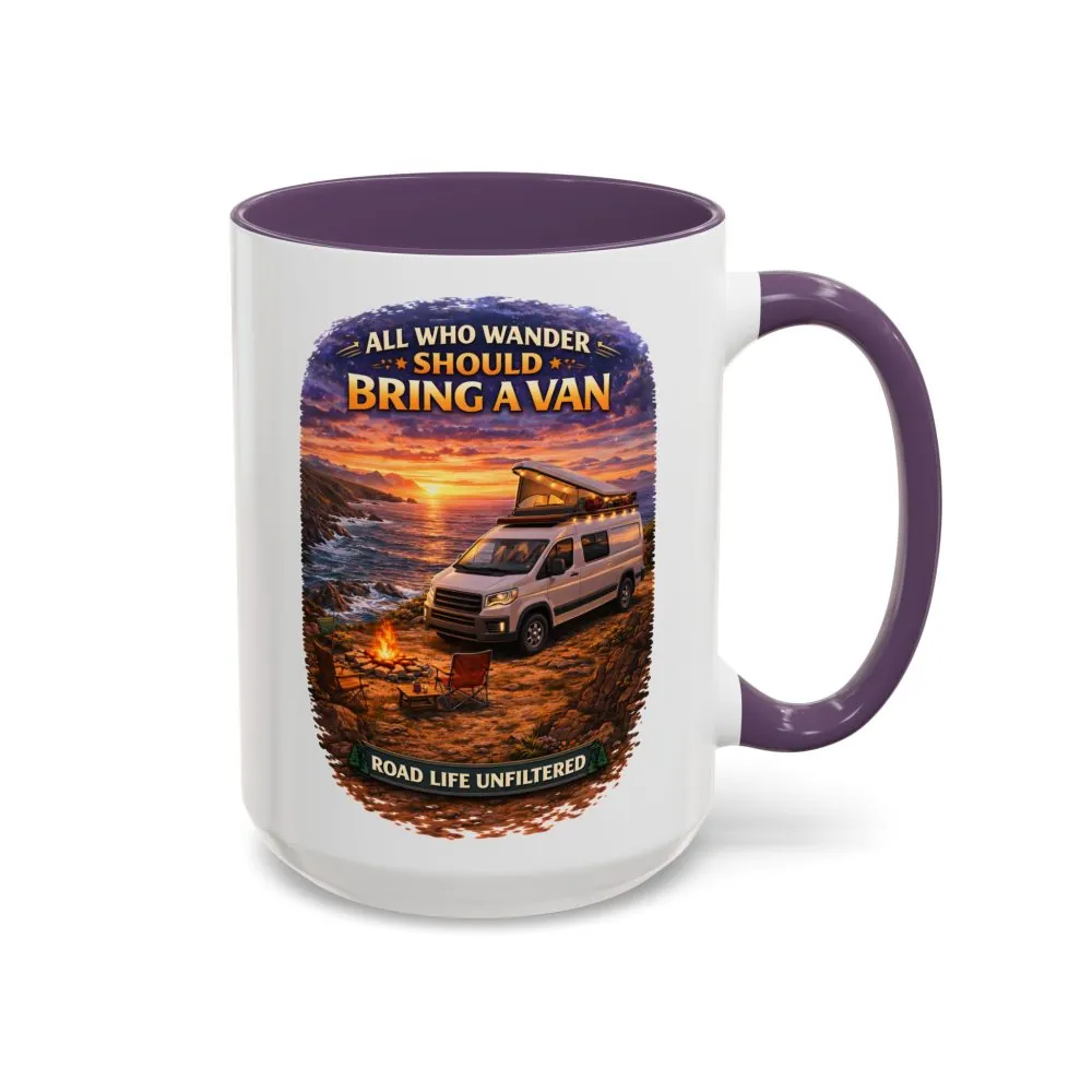 5758354804387388007_2048.jpeg Accent Coffee Mug (11, 15oz) — "All Who wander Should Bring A Van" Design Scenic-Line