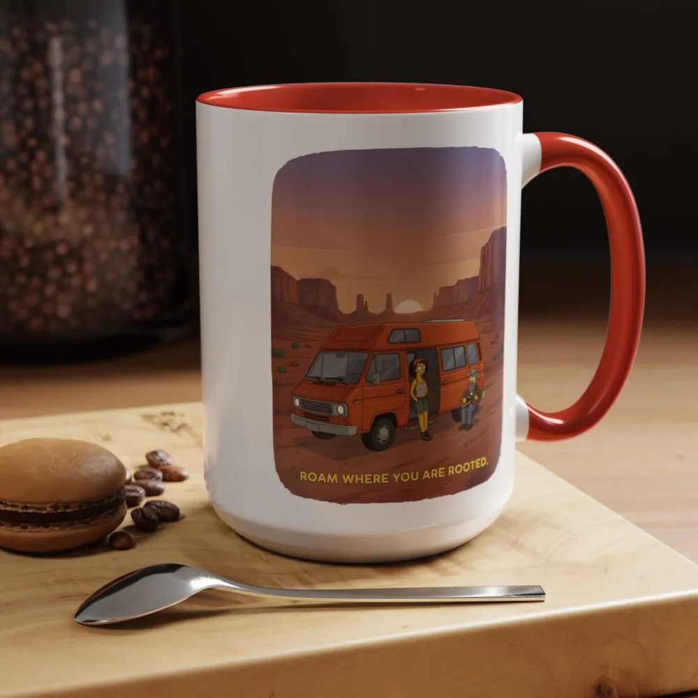 5764121831084362386_2048.jpeg Accent Coffee Mug (11, 15oz) — "Roam Where You Are Rooted" Design Sitcom-Line