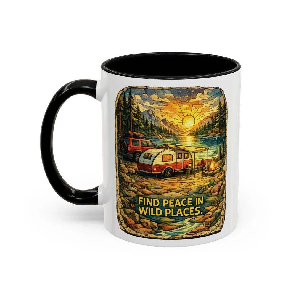 5764812812880806084_2048.jpeg Accent Coffee Mug (11, 15oz) — "Find Peace In Wild Places" Design Cubic-Line