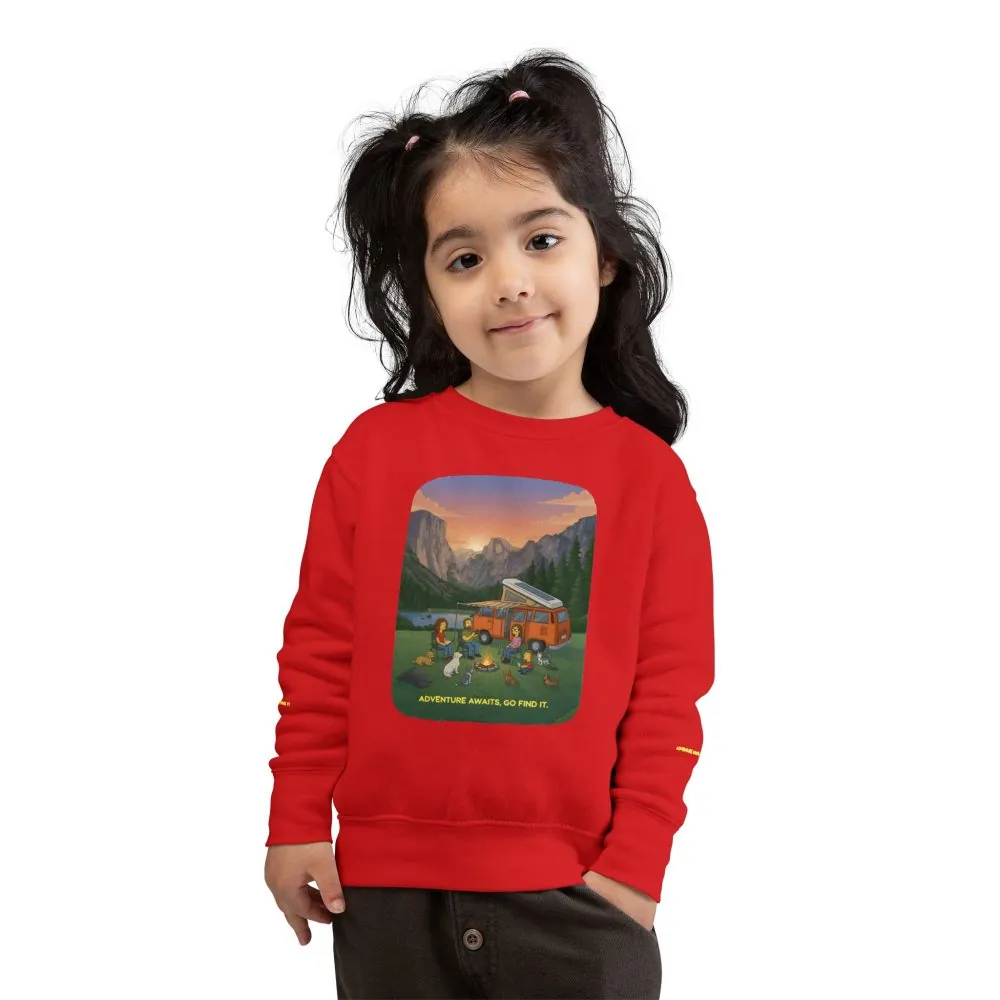 Toddler Sweatshirt - "Adventure Awaits-Go Find It" (Design Sitcom-Line)