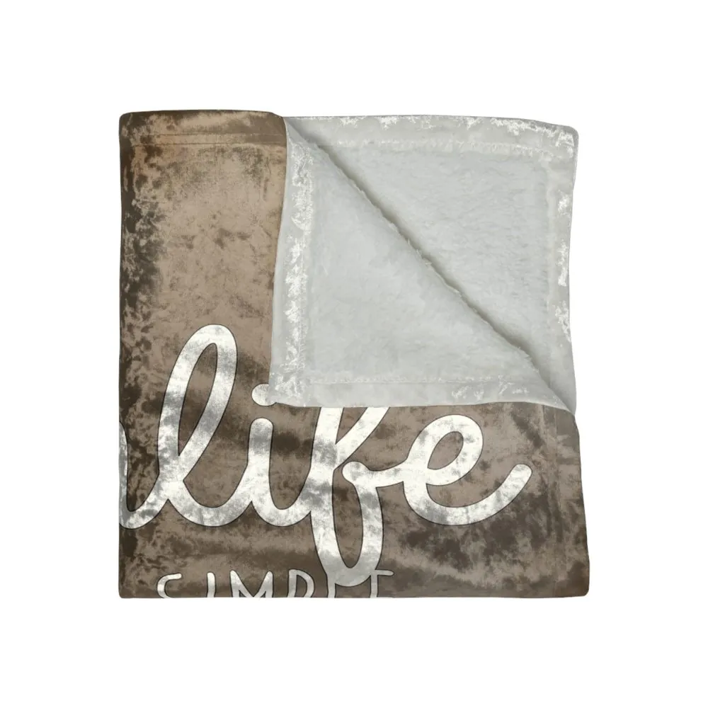 Crushed Velvet Blanket — 'Vanlife: Keep It Simple, Keep It Wild' Cozy Camper Throw