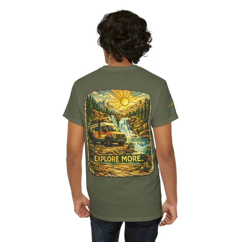 Unisex Heavy Cotton Tee — "Explore More" Design Cubic-Line