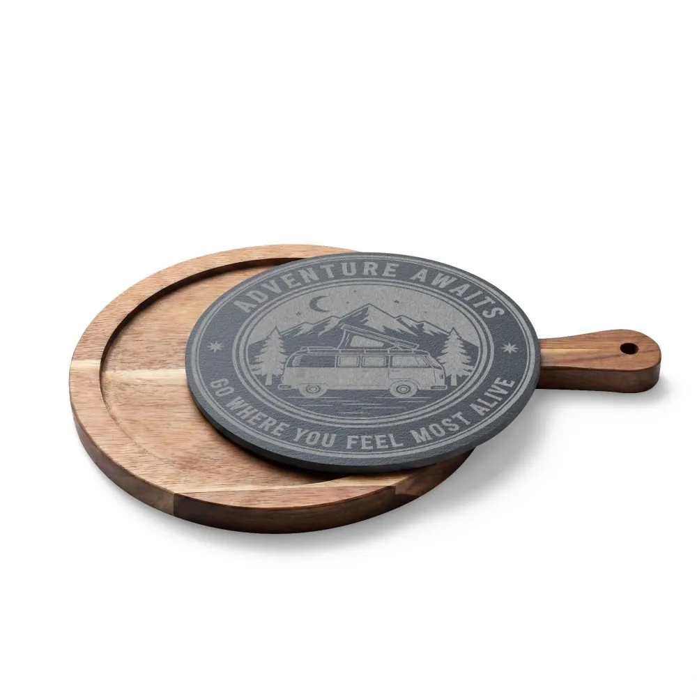 Engraved Charcuterie Board - "Adventure Awaits-Go Where You Feel Most Alive" (4 Variants Available)