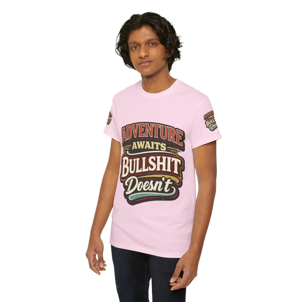 Unisex Heavy Cotton Tee — "Adventure Awaits" Design F**K-Line