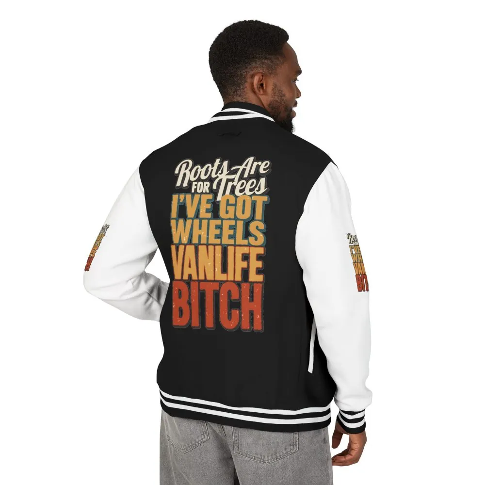 Unisex Heavyweight Letterman Jacket — "Roots Are For Trees" Design F**K-Line