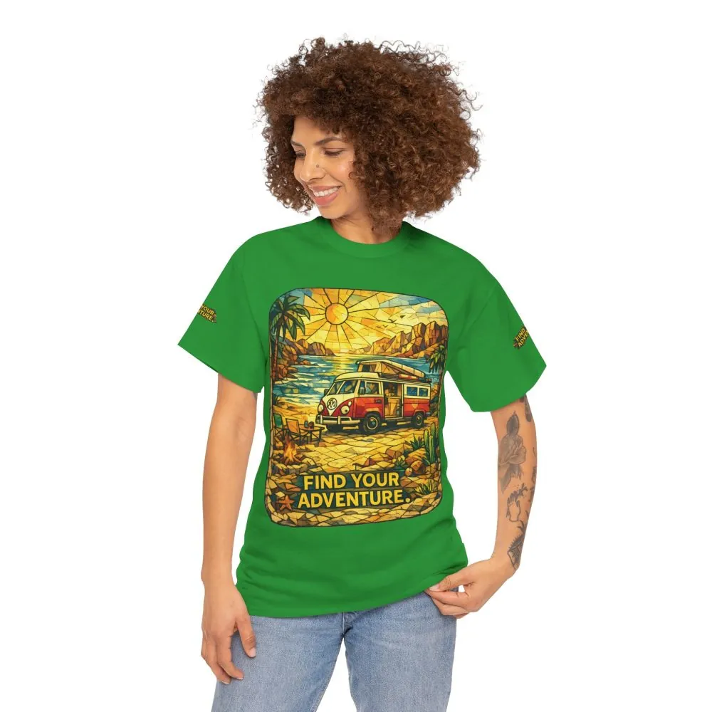 582991401229639346_2048.jpeg Unisex Heavy Cotton Tee — "Find Your Adventure" Design Cubic-Line