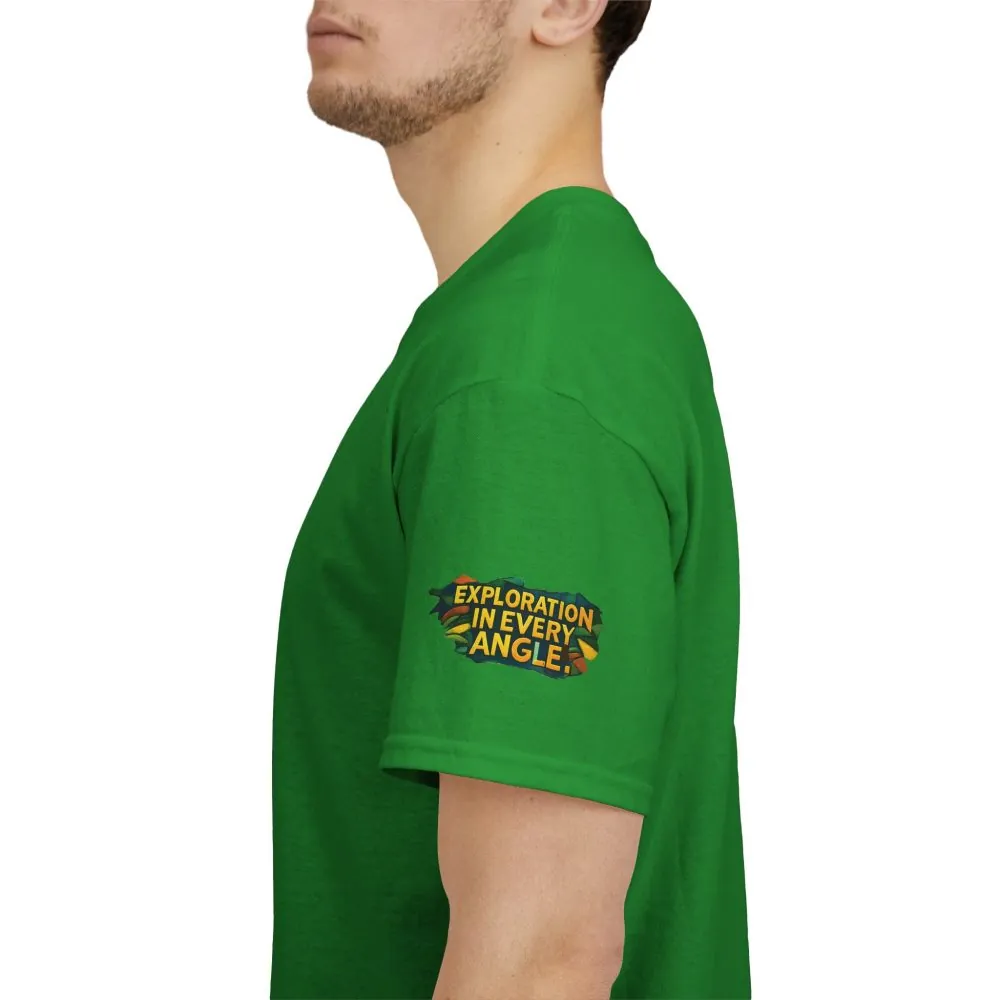 Unisex Heavy Cotton Tee — "Exploration In Every Angle" Design Cubic-Line