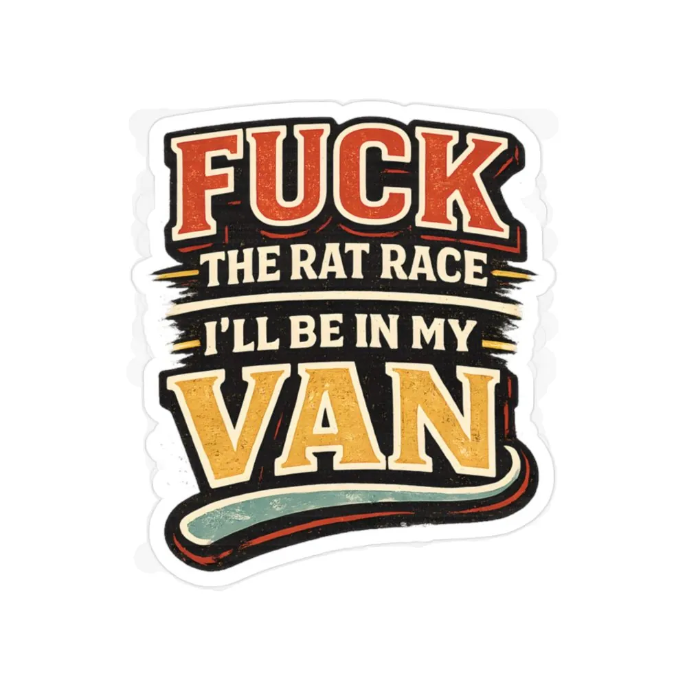 Transparent Outdoor Stickers – "Fuck The Rat Race" Design F**K-Line