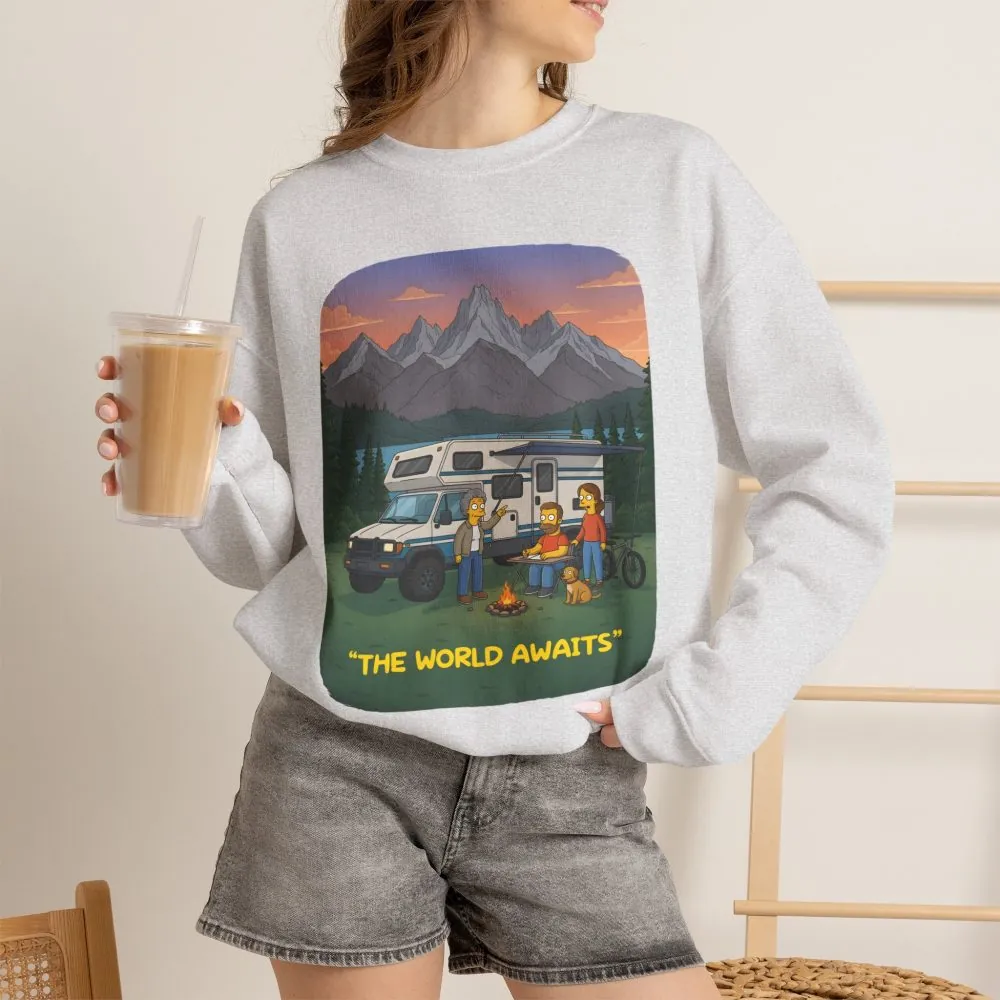 5843504202965124623_2048.jpeg Unisex Heavy Blend™ Crewneck Sweatshirt — "The World Awaits" Design Sitcom-Line