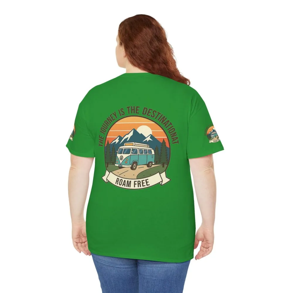 5861329481164209036_2048.jpeg Unisex Heavy Cotton Tee — "The Journey Is The Destination" Roam Free Travel Shirt