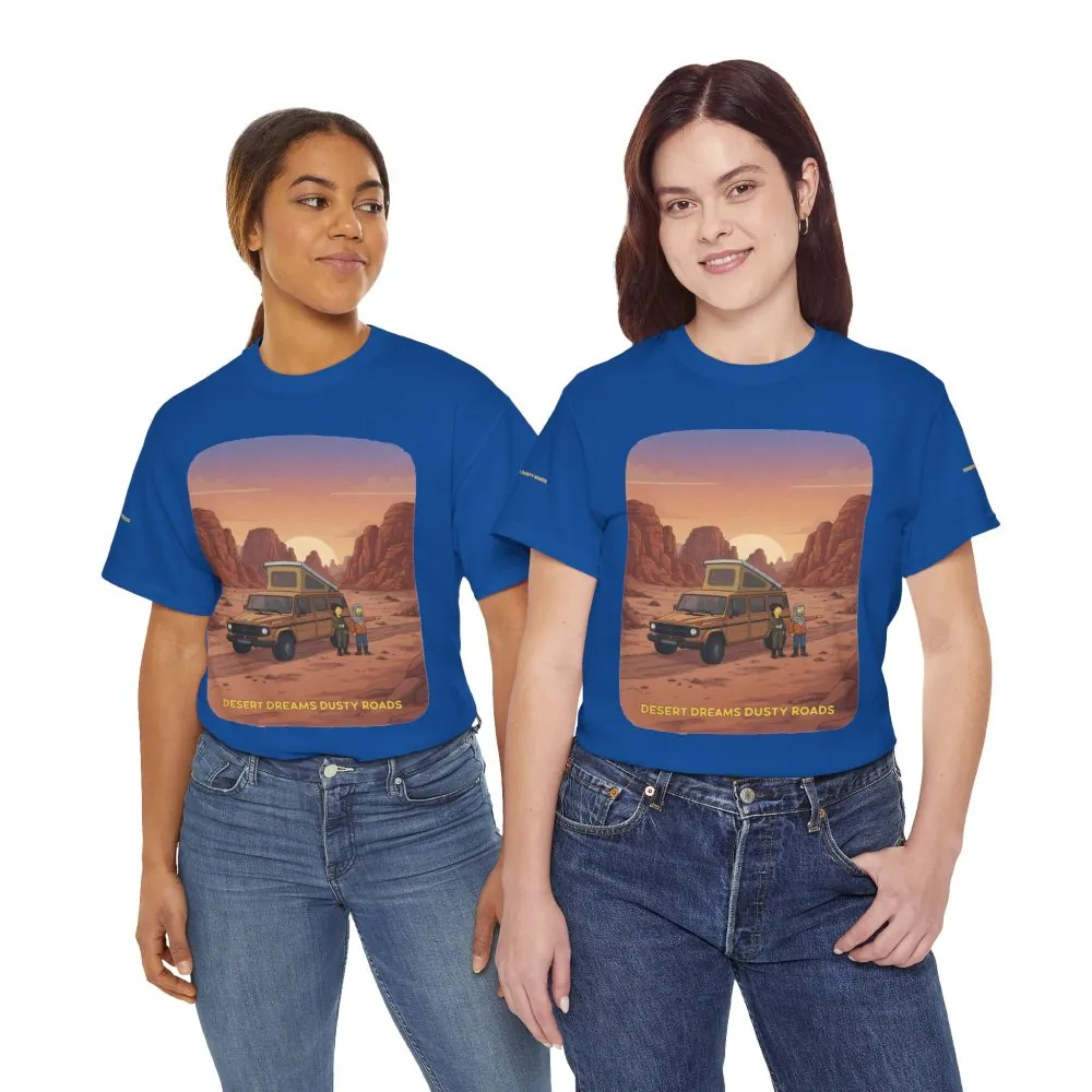 Unisex Heavy Cotton Tee — "Desert Dreams Dusty Roads" Design Sitcom-Line