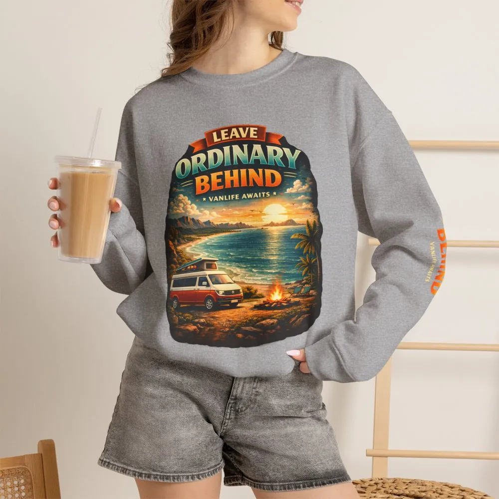 Unisex Heavy Blend™ Crewneck Sweatshirt — "Leave Ordinary Behind" Design Scenic-Line
