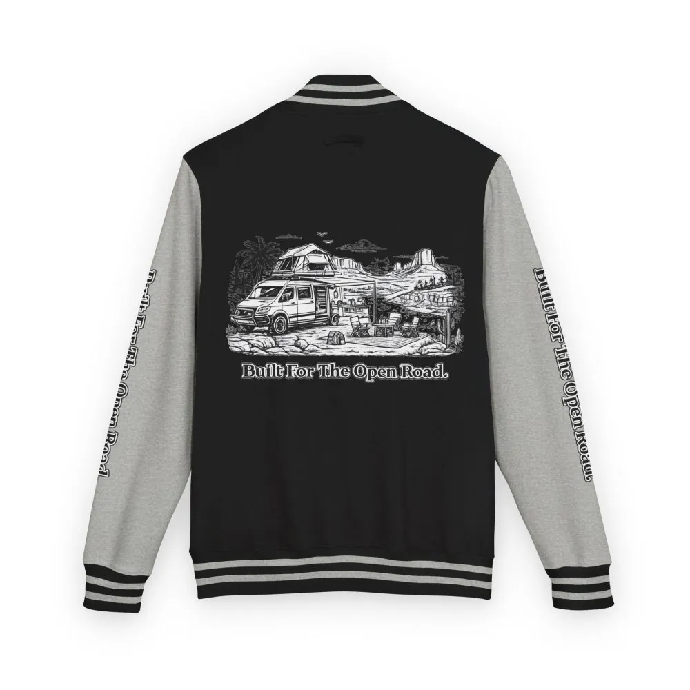 5881612094194053933_2048.jpeg Unisex Heavyweight Letterman Jacket — "Built For The Open Road" Travel Varsity Coat