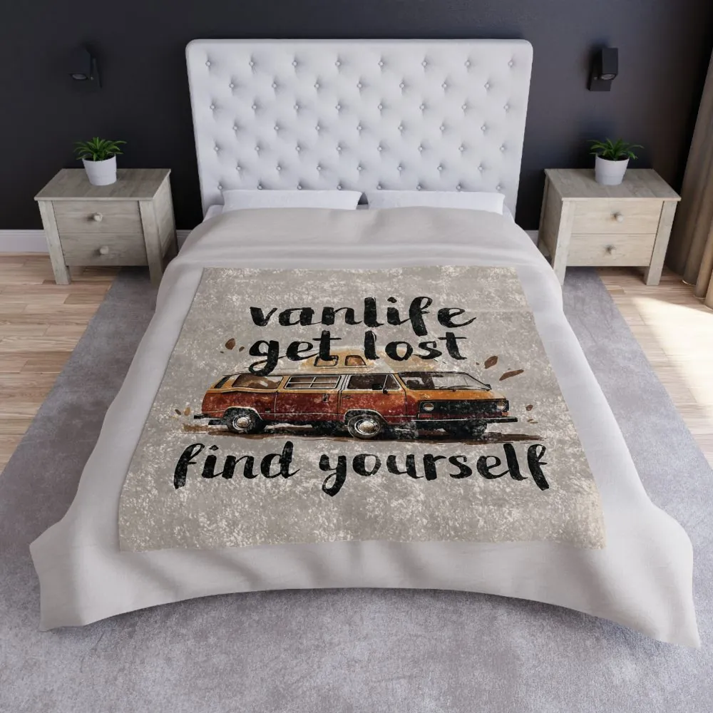5924538458540606331_2048.jpeg Crushed Velvet Blanket — "Vanlife Get Lost Find Yourself" Cozy Camper Throw
