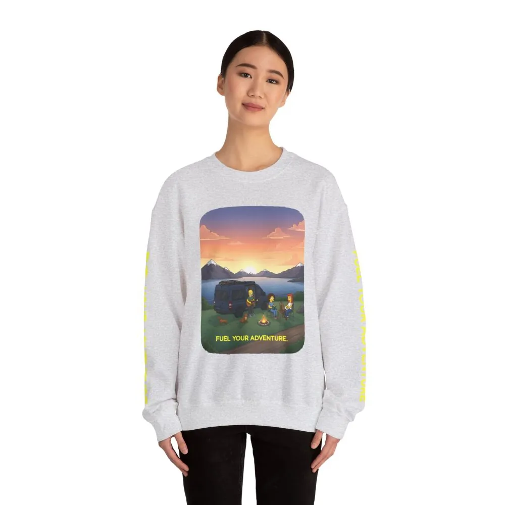 Unisex Heavy Blend™ Crewneck Sweatshirt — "Fuel Your Adventure" Design Sitcom-Line