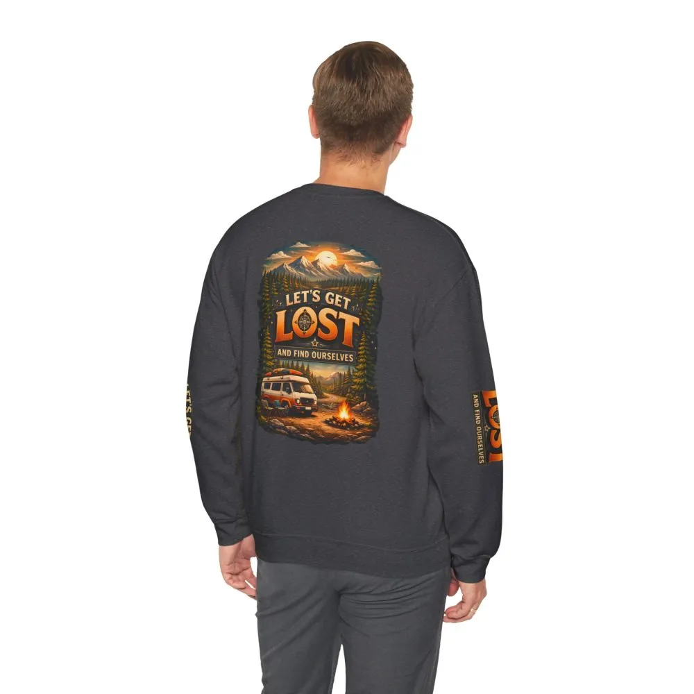 Unisex Heavy Blend™ Crewneck Sweatshirt — "Let´s Get Lost And Found Ourselfs" Design Scenic-Line