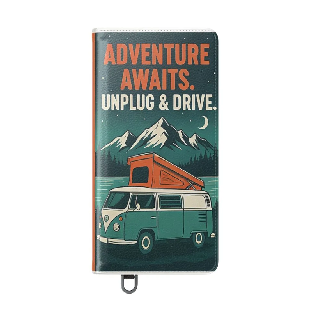 Flip Phone Case — "Adventure Awaits, Fuel Your Journey, Not the WiFi" Wallet Cover