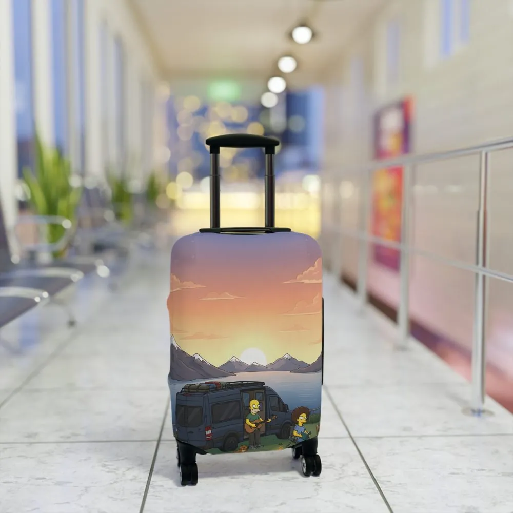 Luggage Cover — Adventure Camper Sketch Travel Suitcase(Design Sitcom-Line)