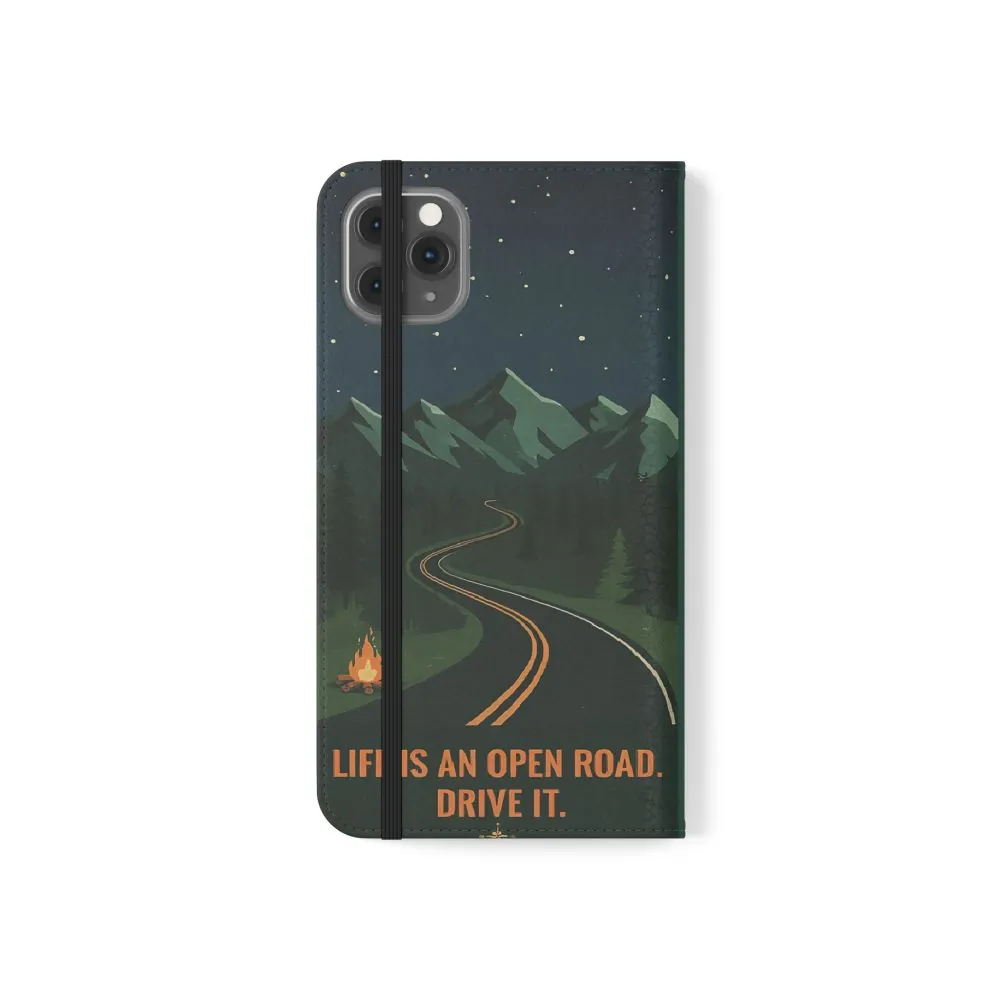 59711074326720779_2048.jpeg Flip Phone Case — "Roam More Worry Less - Life Is An Open Road" Phone Wallet