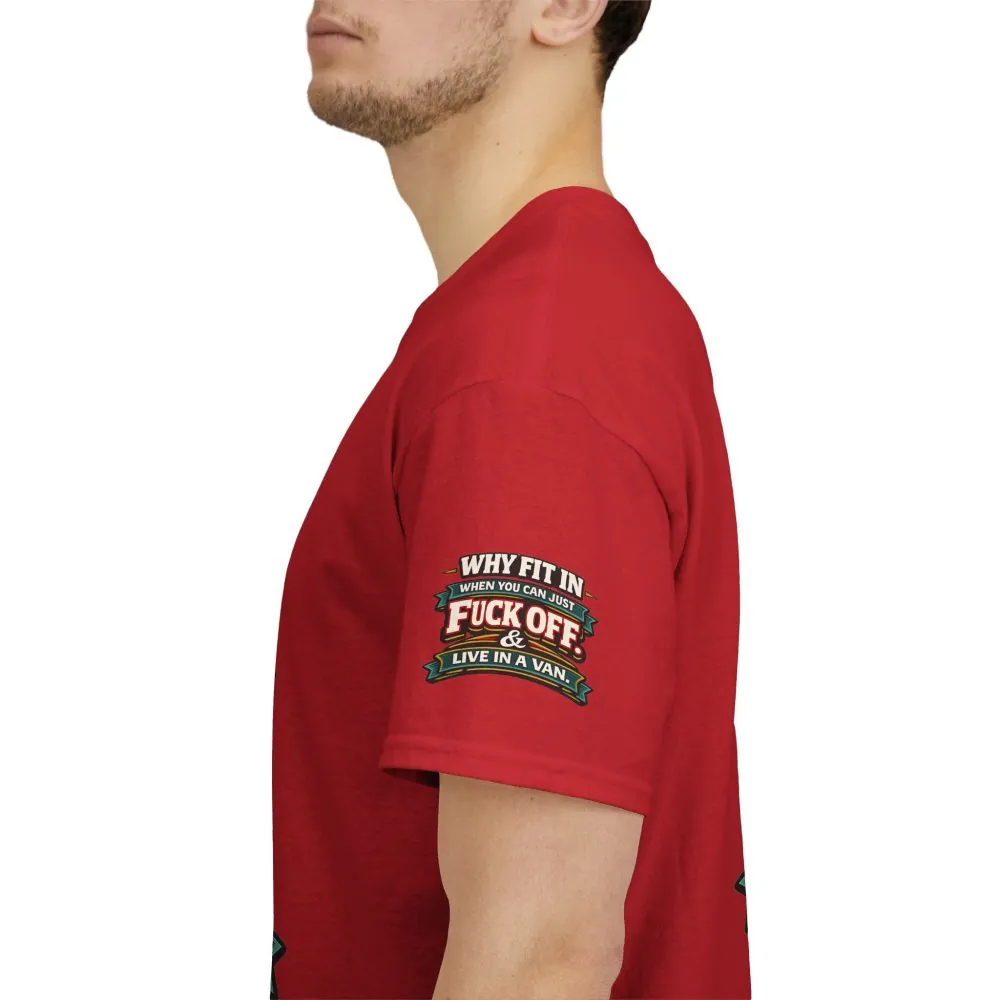 Unisex Heavy Cotton Tee — "Why Fit In" Design F**K-Line