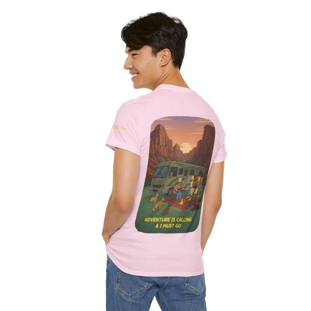 5986095803610370142_2048.jpeg Unisex Heavy Cotton Tee — "Adventure Is Calling-I Must Go" Design Sitcom-Line