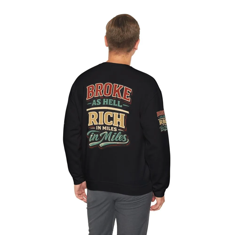 Unisex Heavy Blend™ Crewneck Sweatshirt — "Broke As Hell" Design F**K-Line