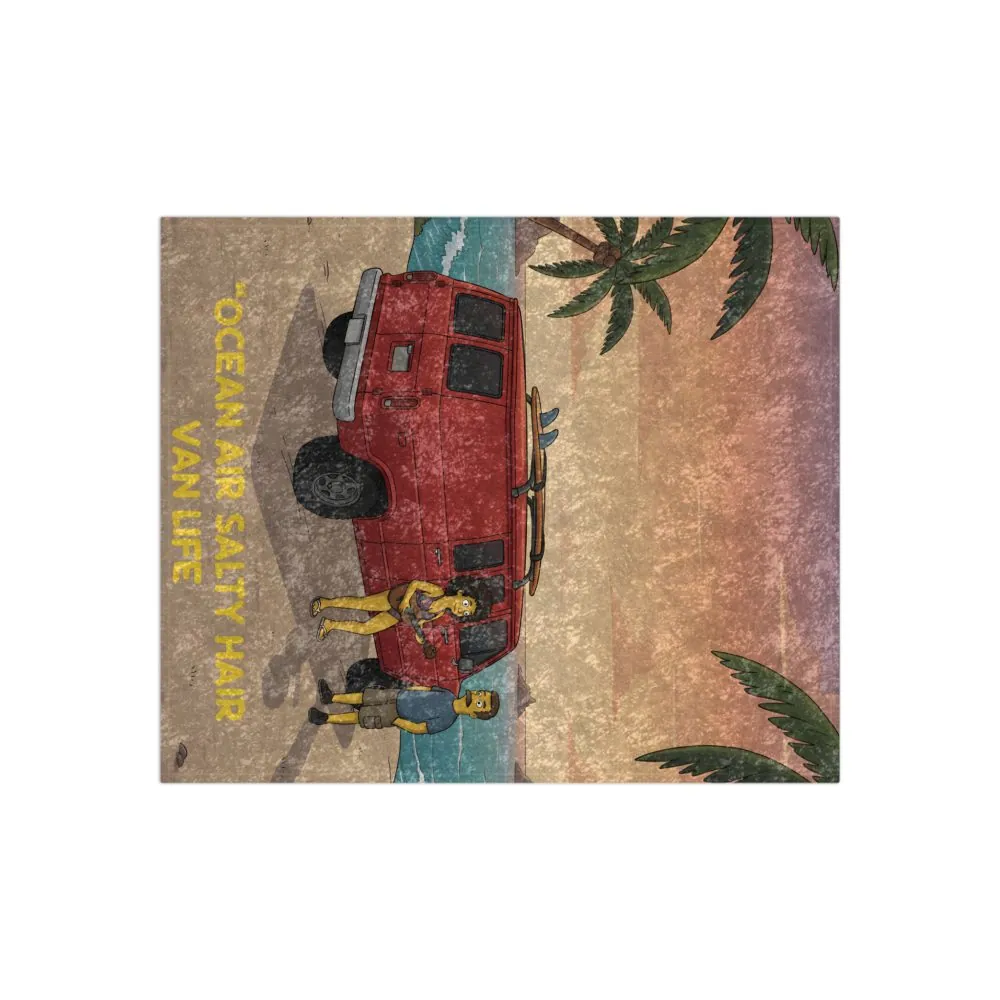 5999398662808548554_2048.jpeg Crushed Velvet Blanket —"Ocean Air Salty Hair Van Life" Design Sitcom-Line (Campervan)