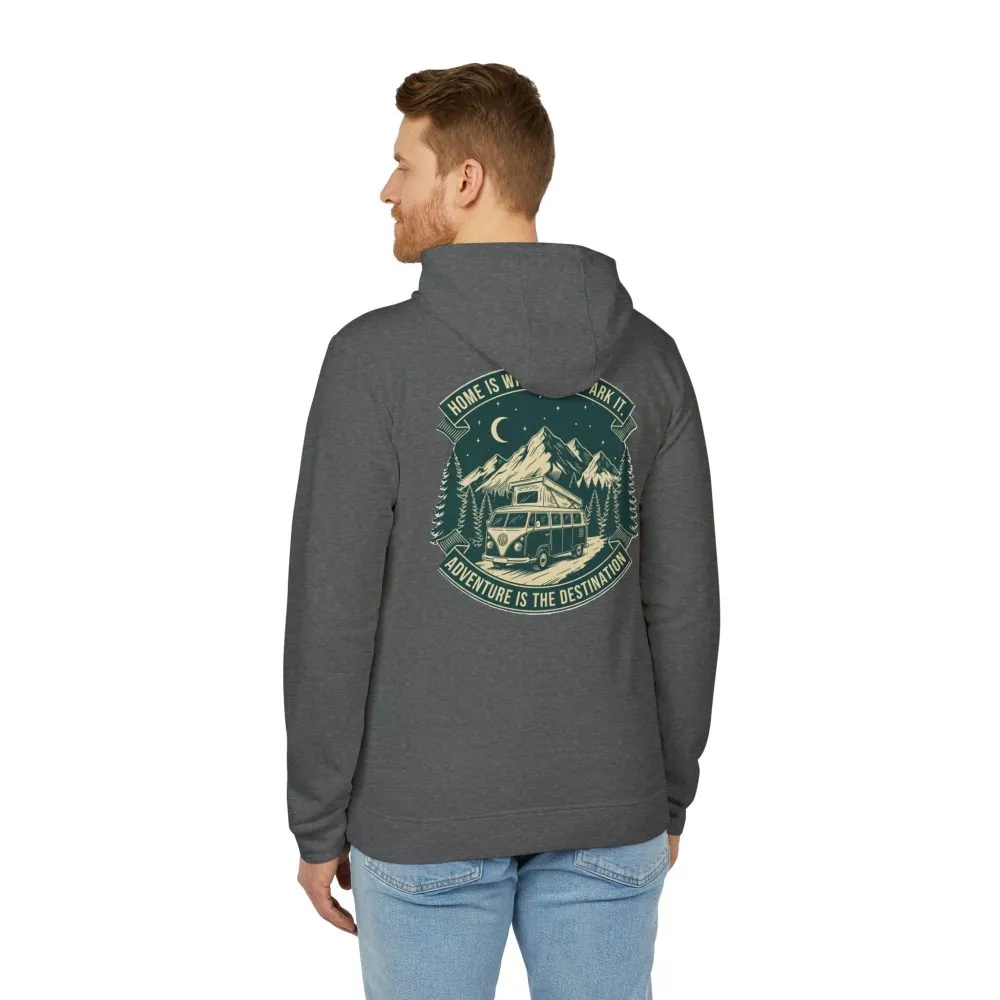 6015117485109209342_2048.jpeg Hoodie(Adidas) — "Home Is Where You Park It-Adventure is the destination" Outdoor Travel Pullover (Front + Back Printed)