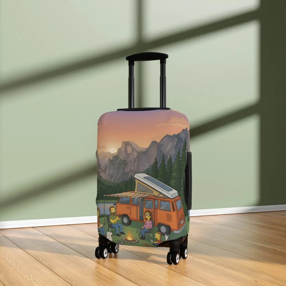 Luggage Cover — Adventure Camper Sketch Travel Suitcase(Design Sitcom-Line)
