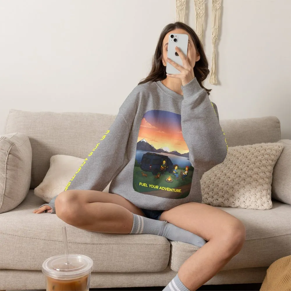 Unisex Heavy Blend™ Crewneck Sweatshirt — "Fuel Your Adventure" Design Sitcom-Line