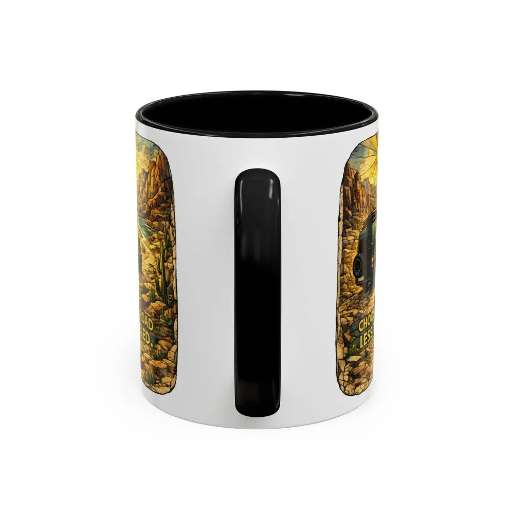6043300625743473830_2048.jpeg Accent Coffee Mug (11, 15oz) — "Choose The Road Less Traveled" Design Cubic-Line
