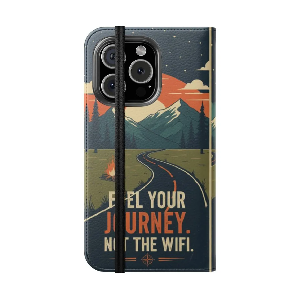 Flip Phone Case — "Fuel Your Journey, Not the Wifi" Wallet Cover