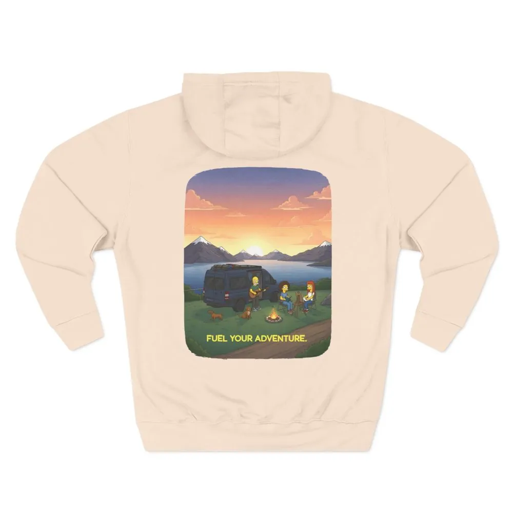 Three-Panel Fleece Hoodie - "Fuel Your Adventure" Design Sitcom-Line