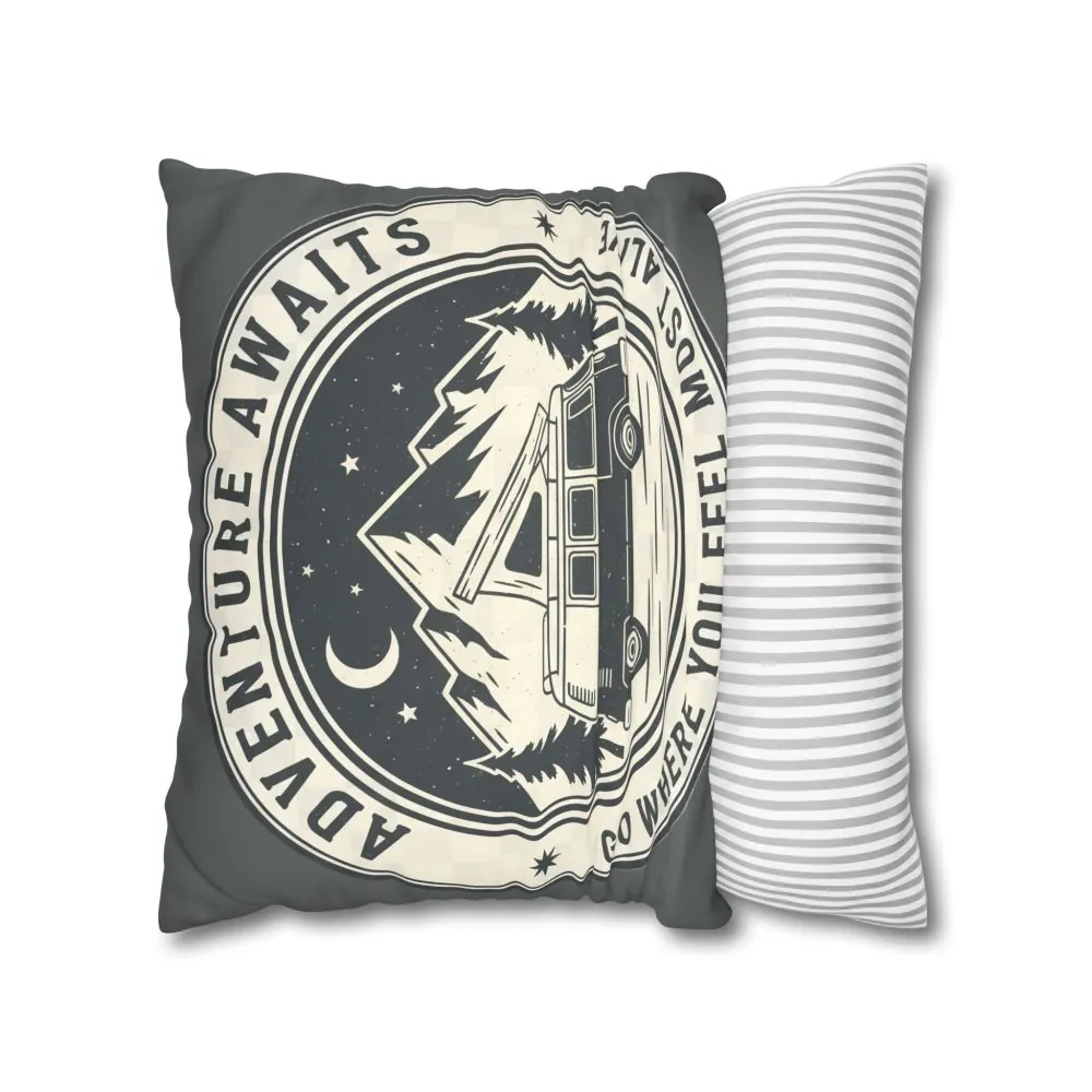 6056528718506934181_2048.jpeg Pillowcase — "Adventure Awaits-Go Where You Feel Most Alive" Faux Suede Travel Throw Pillow Cover