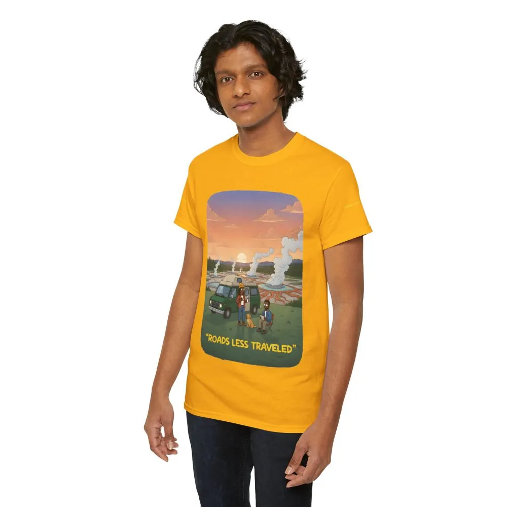 Unisex Heavy Cotton Tee — "Roads Less Traveled" Design Sitcom-Line